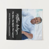 Birthday Schwarz-weiß Foto Man Mythos Legende Wandteppich (Vorderseite (Horizontal))