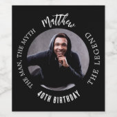 Birthday Schwarz-weiß Foto Man Mythos Legende Weinetikett (Einzelnes Label)