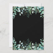 Birthday schwarze Eukalyptus Grünwald Luxus Einladung (Rückseite)