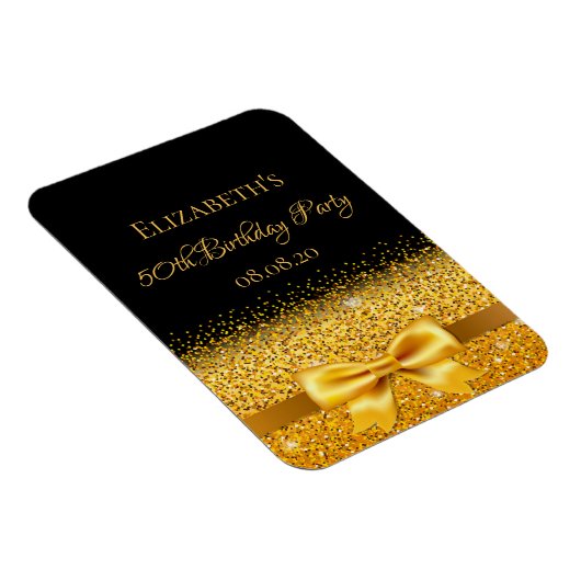 Birthday-Schwarzgoldene Save the Date Magnet (Rechte Seite)