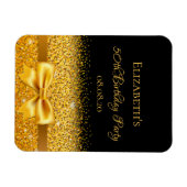 Birthday-Schwarzgoldene Save the Date Magnet (Horizontal)