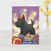 Birthday Scottish Terrier Karte (Gelbe Blume)