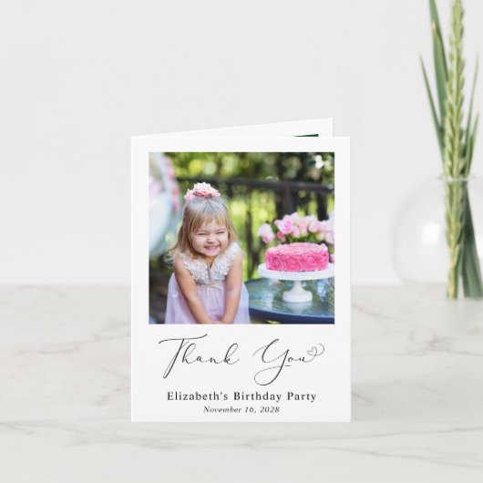 Birthday Script-Foto Dankeskarte (Vorderseite)