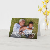 Birthday Script Overlay Foto-Karte für Opa Karte (Gelbe Blume)