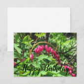 Birthday Script Pink Bleding Herz Blume Foto (Vorne/Hinten)
