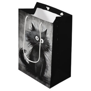Birthday Scruffy Alley Cat Mittlere Geschenktüte