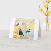 Birthday Seabird Jackdaw Lapwing Beach Nature Card Karte (Gelbe Blume)