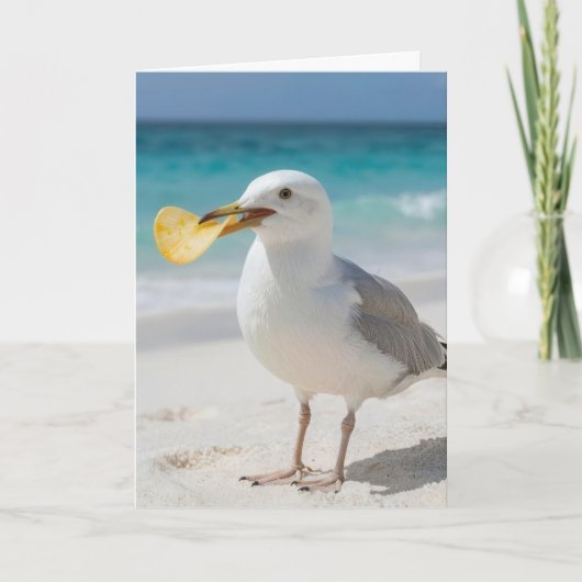 Birthday Seagull with a Potato Chip Karte (Vorderseite)