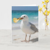 Birthday Seagull with a Potato Chip Karte (Gelbe Blume)