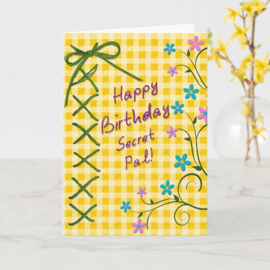 Birthday - Secret Pal Karte (Gelbe Blume)
