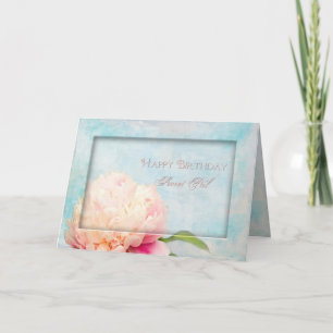 Birthday Secret Pal - Peony - Blumen Karte