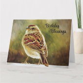 Birthday Segen Sparrow - Geburtskarte Karte (Vorderseite)