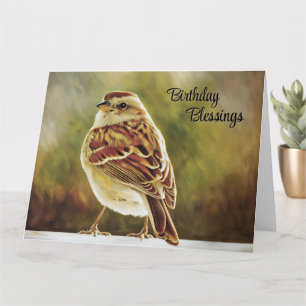 Birthday Segen Sparrow - Geburtskarte Karte