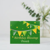 Birthday Segings Personalisiert Irish Postkarte (Stehend Vorderseite)