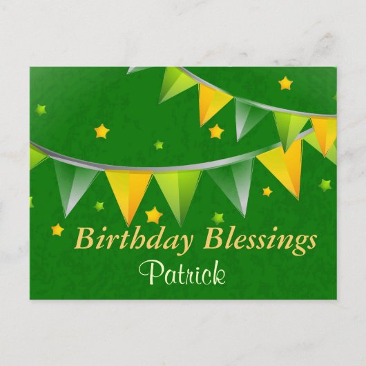 Birthday Segings Personalisiert Irish Postkarte (Vorderseite)