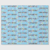 Birthday Seifenblasen auf hellblau Geschenkpapier (Flach)