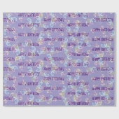 Birthday Seifenblasen auf Lila Geschenkpapier (Flach)