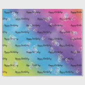 Birthday Seifenblasen auf Regenbogen Abstrakt Geschenkpapier (Flach)