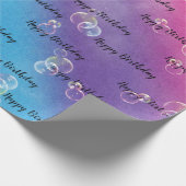 Birthday Seifenblasen auf Regenbogen Abstrakt Geschenkpapier (Ecke)