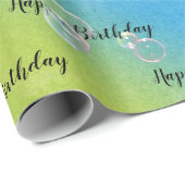 Birthday Seifenblasen auf Regenbogen Abstrakt Geschenkpapier (Rolleneckpunkt)