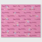 Birthday Seifenblasen auf rosa Geschenkpapier (Flach)