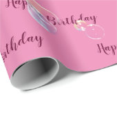Birthday Seifenblasen auf rosa Geschenkpapier (Rolleneckpunkt)