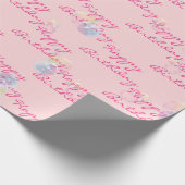 Birthday Seifenblasen auf rosa Geschenkpapier (Ecke)