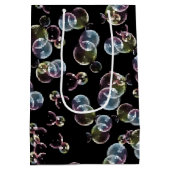 Birthday Seifenblasen auf schwarz Mittlere Geschenktüte (Rückseite)