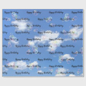 Birthday Seifenblasen auf Sky Geschenkpapier (Flach)
