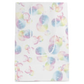 Birthday Seifenblasen auf Weiß Mittlere Geschenktüte (Rückseite)