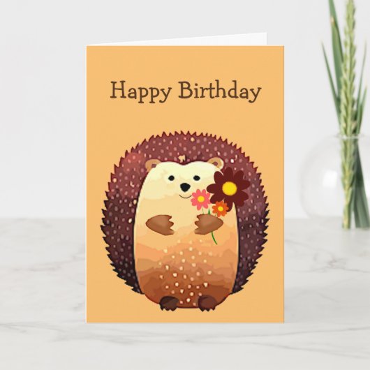 Birthday Sending a Hedgehog Hug Love Cute Karte (Vorderseite)