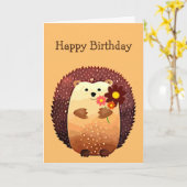 Birthday Sending a Hedgehog Hug Love Cute Karte (Gelbe Blume)