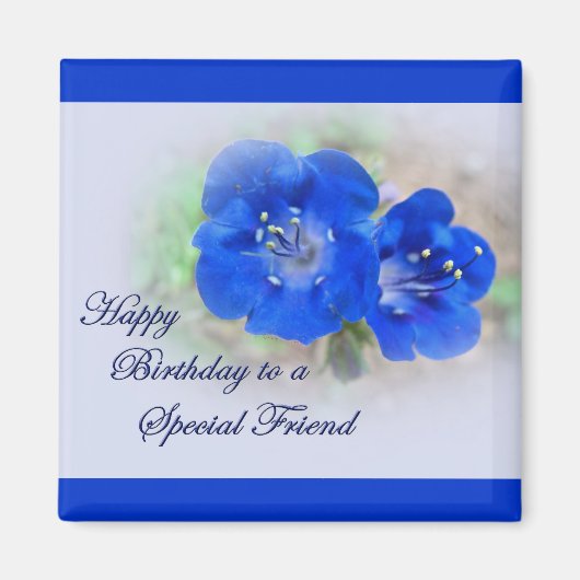 Birthday Serenade in Blue Wildblume Magnet (Vorne)