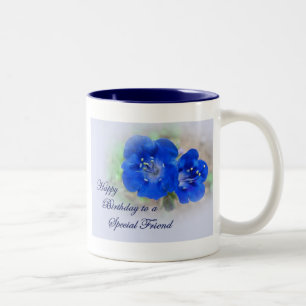 Birthday Serenade in Blue Wildblume Zweifarbige Tasse