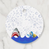 Birthday Shark unter dem Meer Jungs Danke Geschenkanhänger (Rückseite)