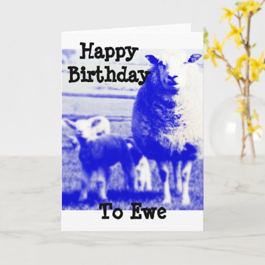 Birthday Sheep Karte (Gelbe Blume)