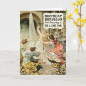 Birthday Shenanigans mit Vintager Frauenfreude Karte (Gelbe Blume)