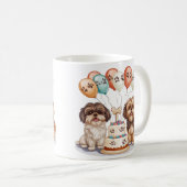 Birthday Shih Tzu Hunde Geburtstagskuchen Kaffeetasse (VorderseiteRechts)
