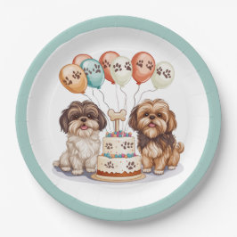 Birthday Shih Tzu Hunde Geburtstagskuchen Pappteller