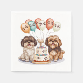 Birthday Shih Tzu Hunde Geburtstagskuchen Serviette