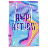 Birthday Shiny Plastic Bubble Abstrakt Mittlere Geschenktüte (Vorderseite)