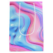 Birthday Shiny Plastic Bubble Abstrakt Mittlere Geschenktüte (Rückseite)