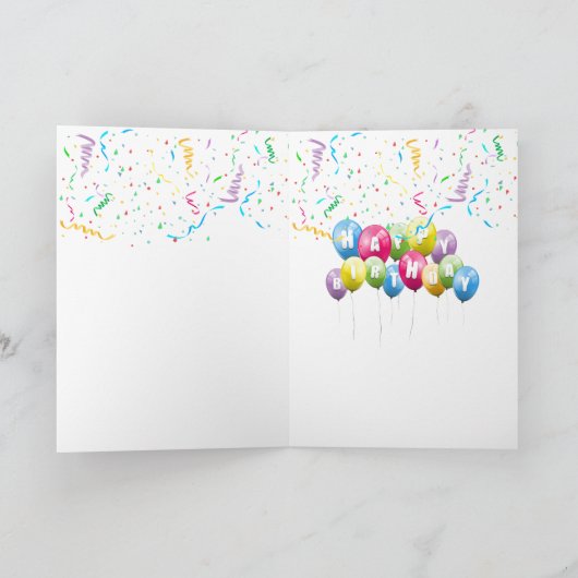 Birthday Shot Glass in Confetti Karte (Innenseite)