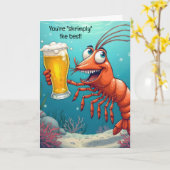 Birthday Shrimp mit einem Bier Karte (Gelbe Blume)