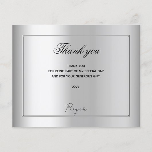 Birthday silber Foto danke Haushalt (Vorderseite)