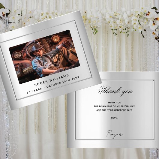 Birthday silber Foto danke Haushalt Flyer