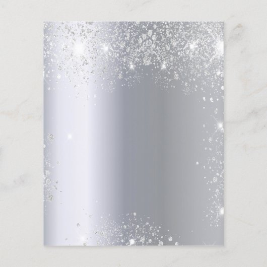 Birthday silber Glitzer Einladung (Rückseite)