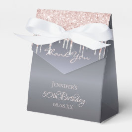 Birthday Silber Glitzer Rose Gold Vielen Dank Geschenkschachtel