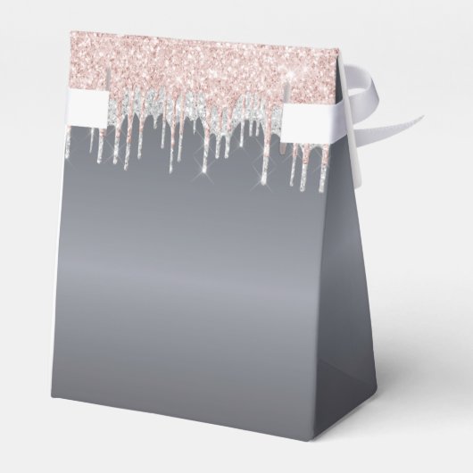 Birthday Silber Glitzer Rose Gold Vielen Dank Geschenkschachtel (Rückseite)