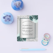 Birthday silber grün florierend Einladung Flyer (Einzeln)